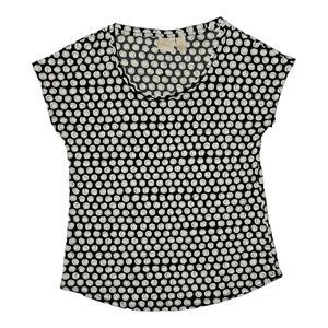 Chico's Blouse Women's Size 0 Black White Geometric Cap Sleeve Light Weight